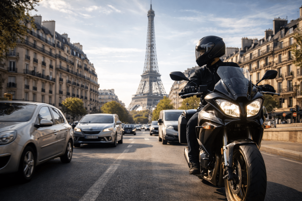se déplacer en moto à Paris